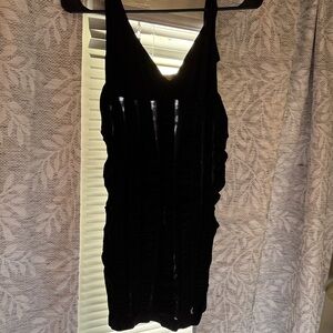 House of CB Black Ribbed Knit Tank Dress